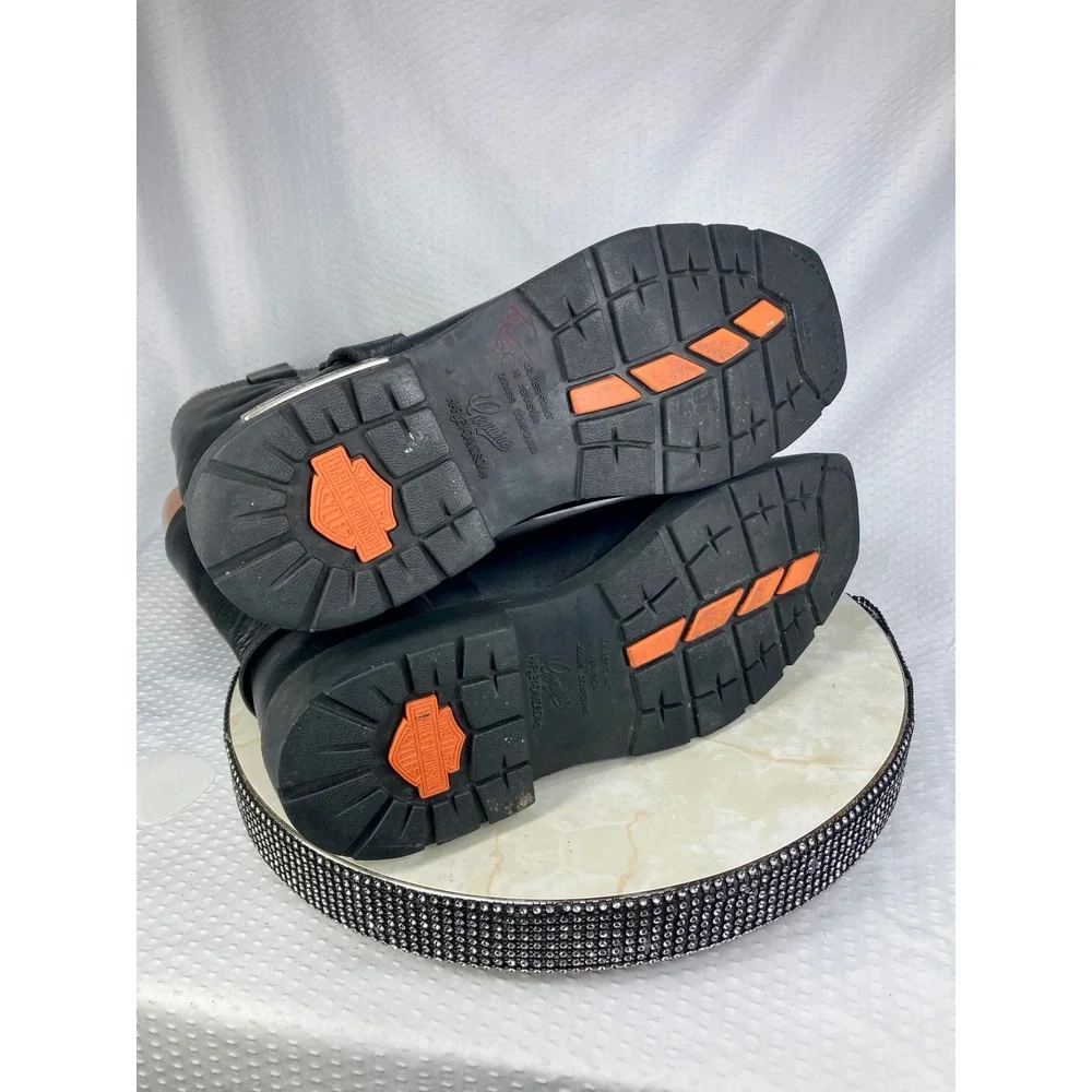 Harley-Davidson Leather Mega Harness Motorcycle Boots Mens 13 Black Square Toe
